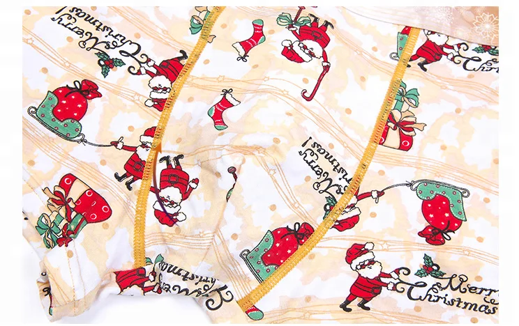 Guangzhou Christmas mens women xmas print boxer briefs 95% cotton 5% spandex cartoon cute deer print sexy couples underwear