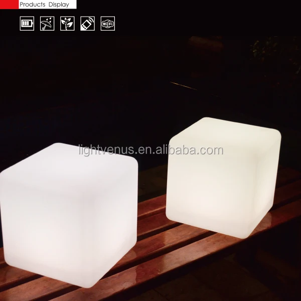 LED Light Cube Stool Custom Outdoor Waterproof Bar Furniture Bar Chair Commercial Furniture RGB High Quality Pe,plastic Modern