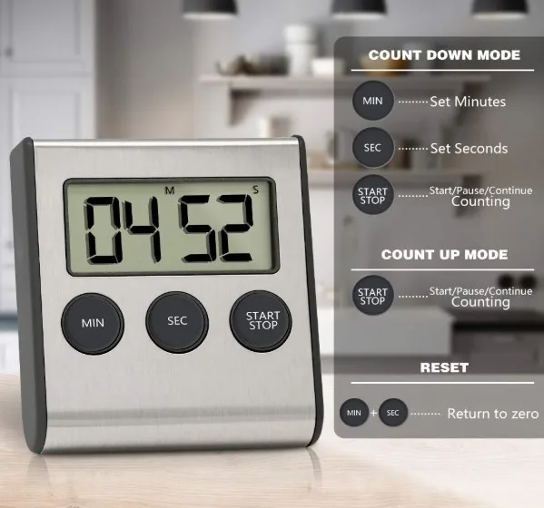 Digital Alarm Oven Thermometer for Grill and Cooking BBQ Longer Probe For High Temperature range