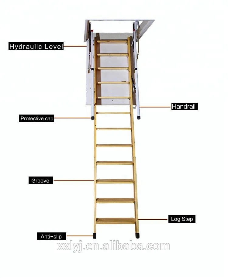 Solid Wood Attic Loft Ladder made in china