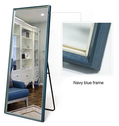 High Reflectivity Anti-explosion Wood Full Length Antique Frame Standing Floor Dressing Bathroom Mirror