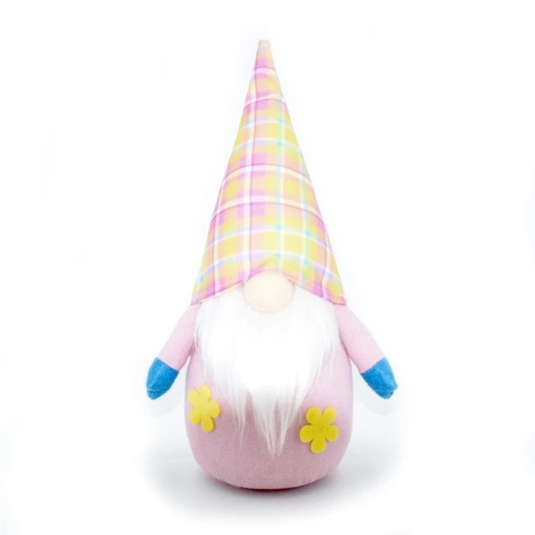Custom High Quality Nordic Ornament Easter Decoration Gifts Fabric Crafts Elf Dwarf Pink Plush Gnome For Spring Decor