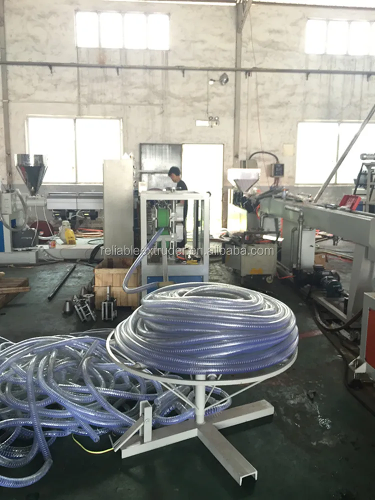 Best price steel wire reinforced spiral pvc hose pipe extrusion making machine