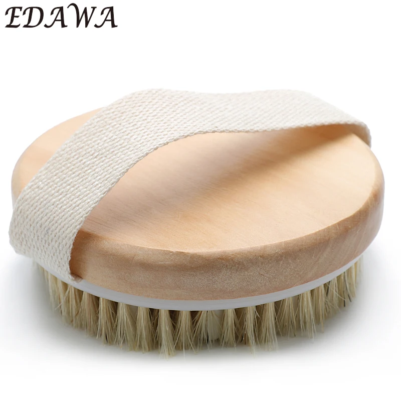 EDAWA professional mini round head natural wooden shower massager body bath brush