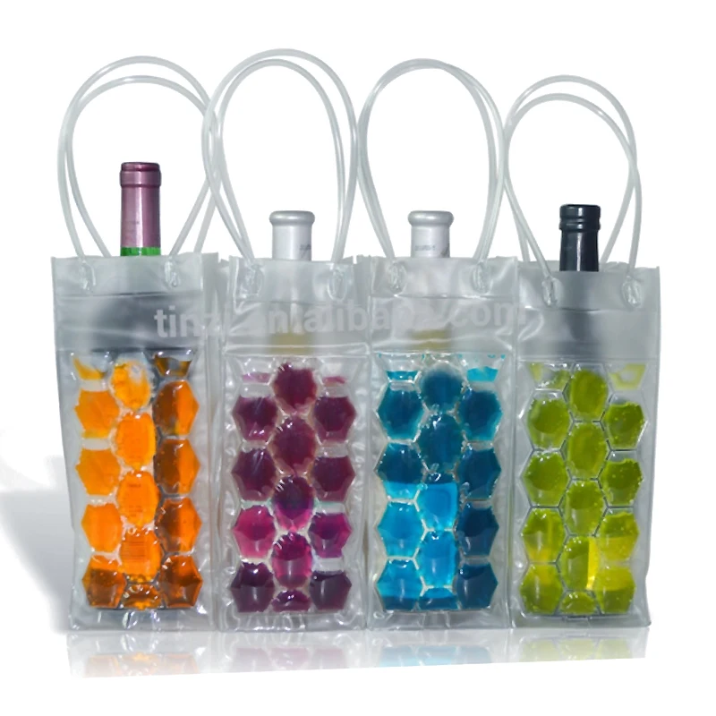 Plastic Wine Bag Freezable Bottle Carrier
