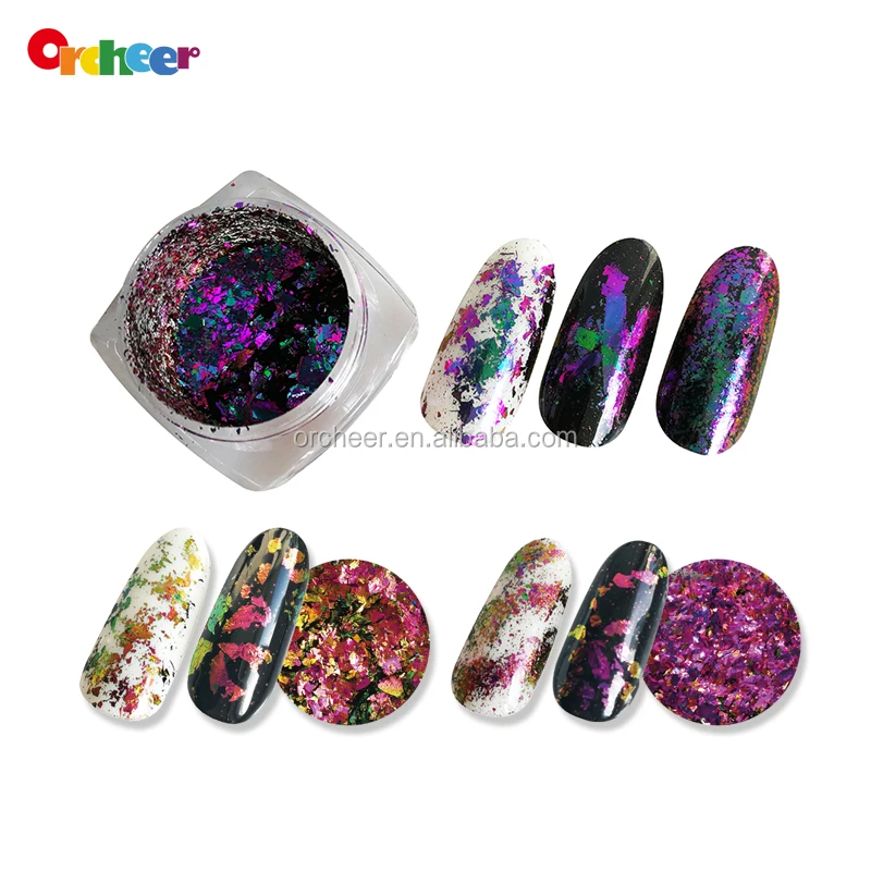 2018 Orcheer New Colorized Chameleon Flakes color shift flakes for Nail gel polish and Nail art