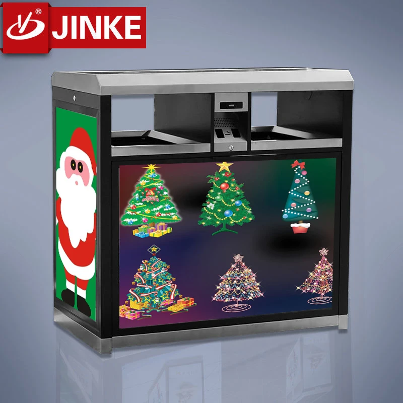 Out Home Street Garbage Stainless Steel & Acrylic Solar Wifi System Smart City Waste Bin