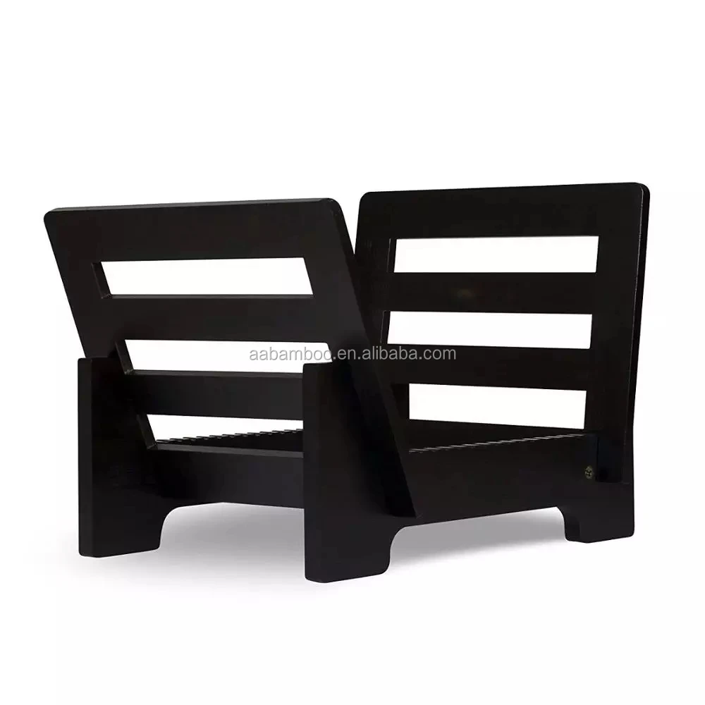 Wood lp vinyl record display stand bamboo vinyl record storage rack holder