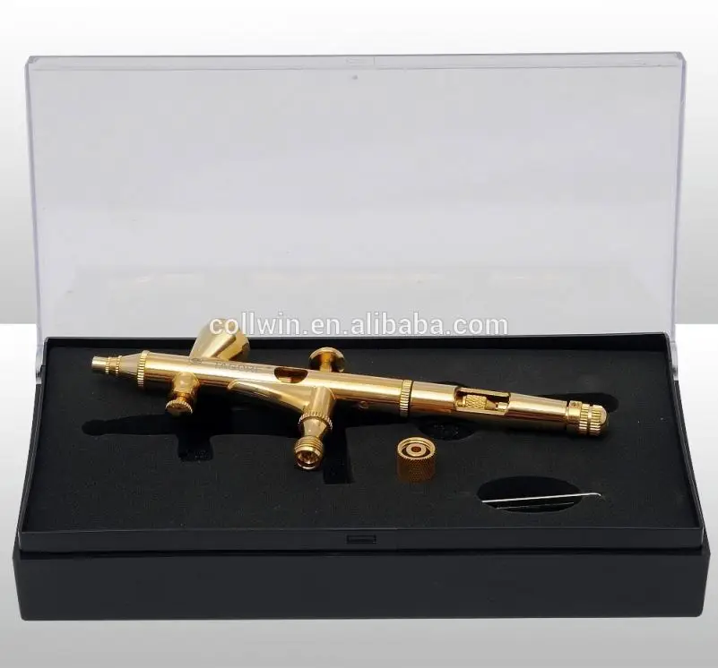 24 Carat Golden 0.2mm 2CC Mini Spray Gun Airbrush Machine for Makeup Cake Model Painting AS-55