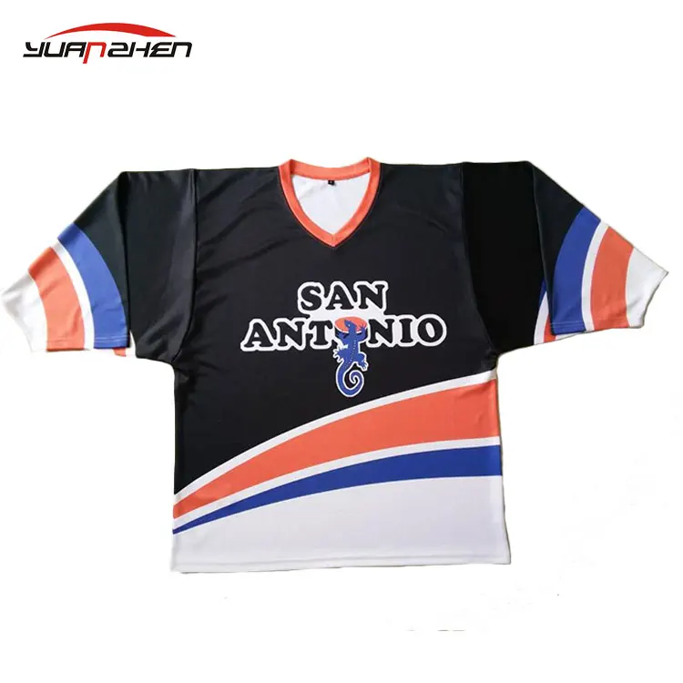 Custom size and pattern unisex plain custom sublimated ice hockey jersey