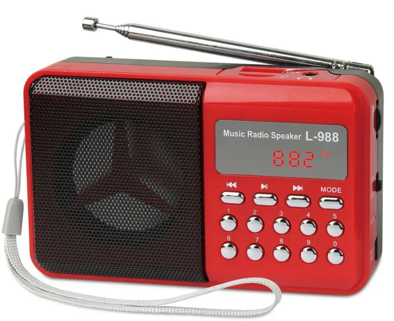 Цифровой портативный L-988 мини fm am радио динамик с высоким качеством поддержка sd карта