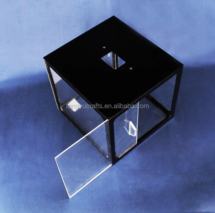 
custom transparent shining acrylic products display stand with 4 sides 