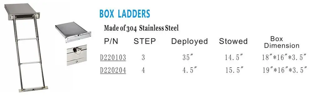 2019 wholesale 3 step marine box telescopic sport swim ladder for sale