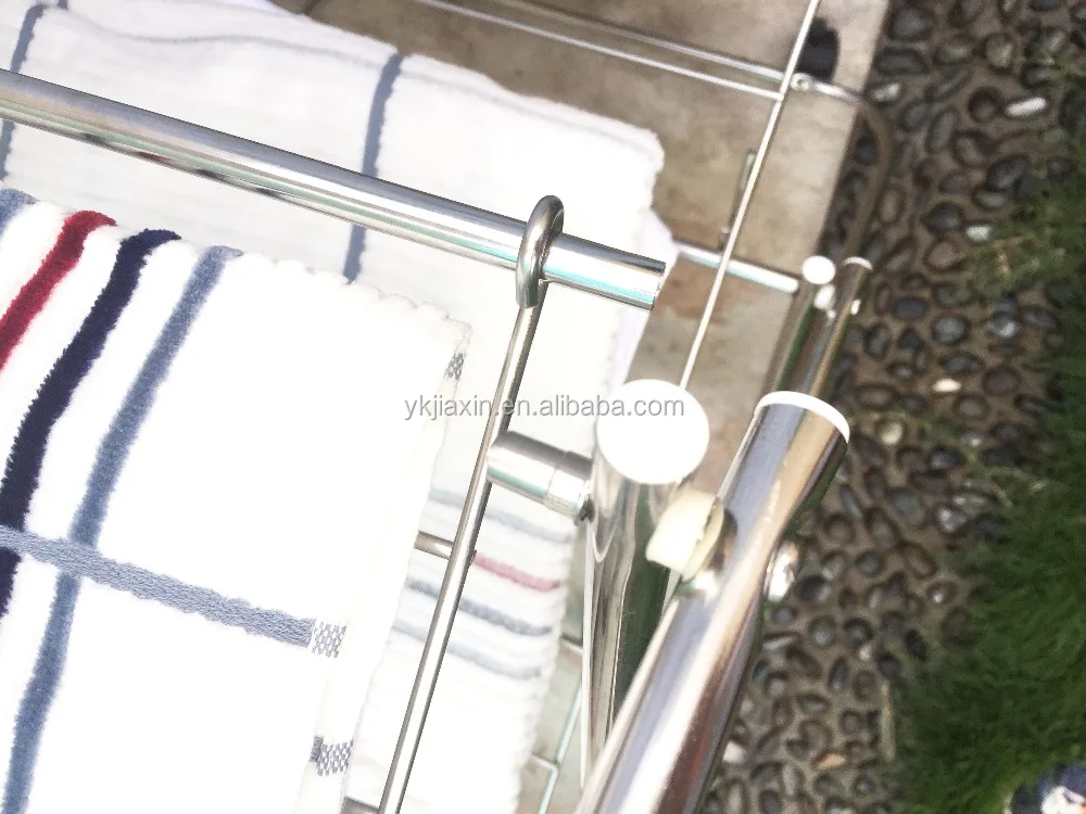 Foldable stainless Steel High Quality 3-tiers Laundry chothes/Towel Drying Rack (For Indoor or Occasional Outdoor Use)