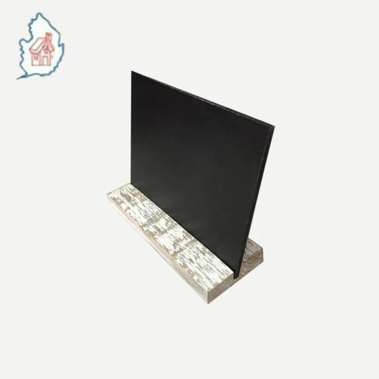 Mini Chalkboard Signs for Table 5 x 6 inch Message Tabletop Chalkboard Sign  with Wood Base Stands Set of  4