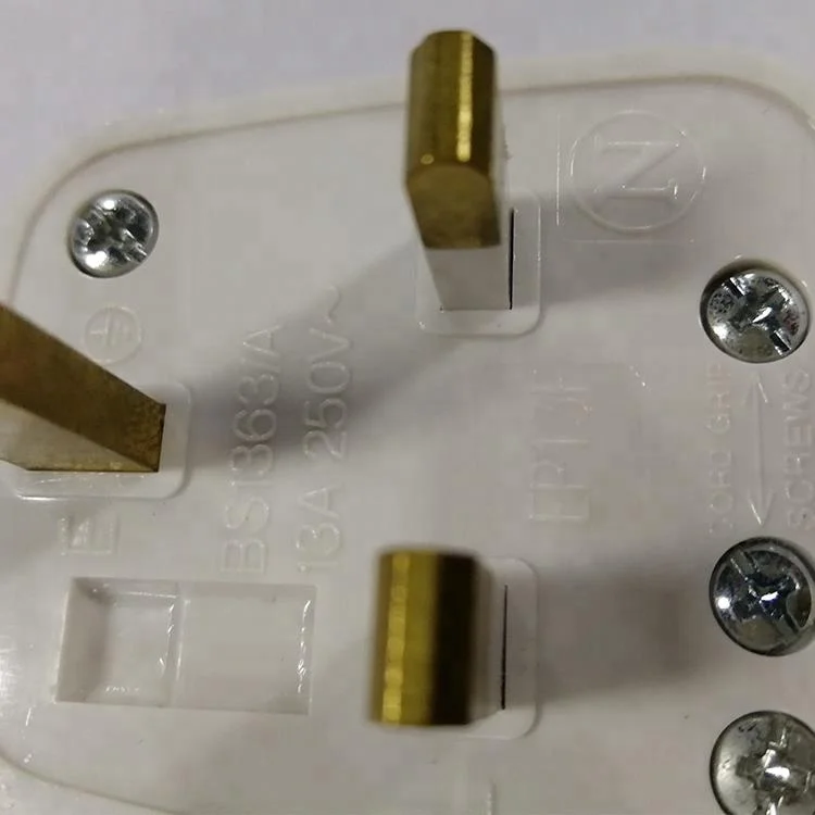 WK- UK type G wiring electrical plug 3 pins with 13A fused black power industrial plug top