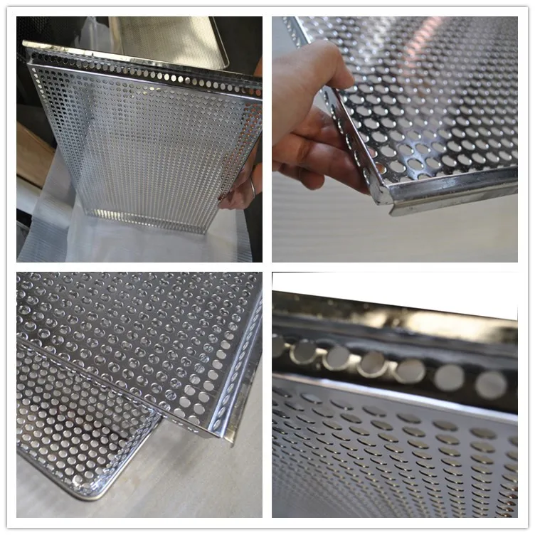 Polished Stainless Steel Food Grade Perforated Metal Trays Baking Pans Aluminum Perforated Tray