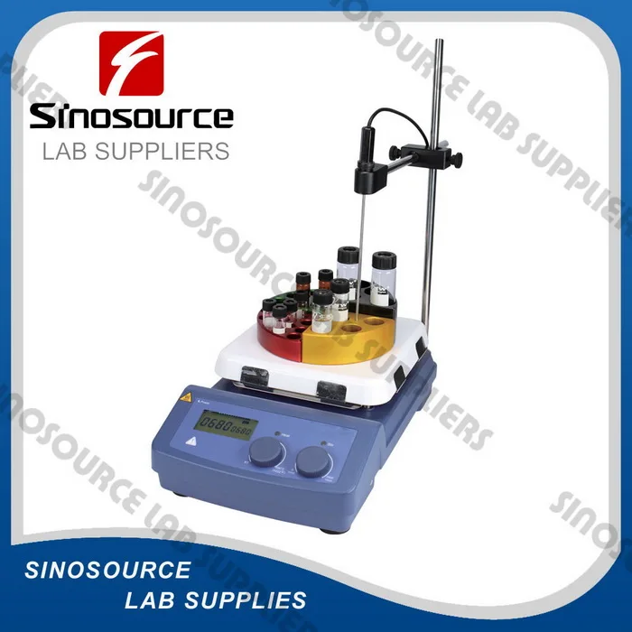 Laboratory LCD Digital Square Magnetic Hotplate Stirrer 7 Inch Chemical Analysis