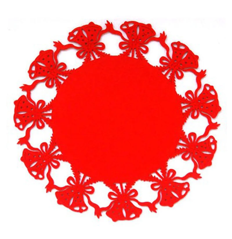 Laser cut round Christmas Table Placemats  dining table mat felt placemats Christmas Decorations for for dining table