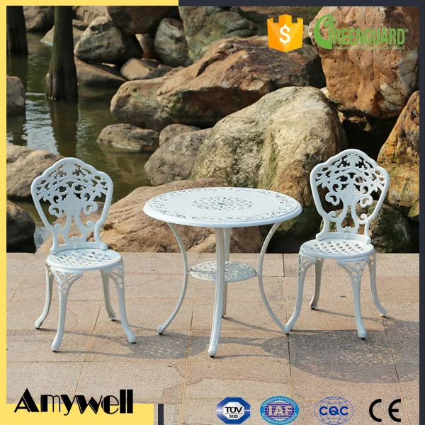 Amywell 3/5pcs Cast Aluminum Round Tables and Chairs Garden Furniture