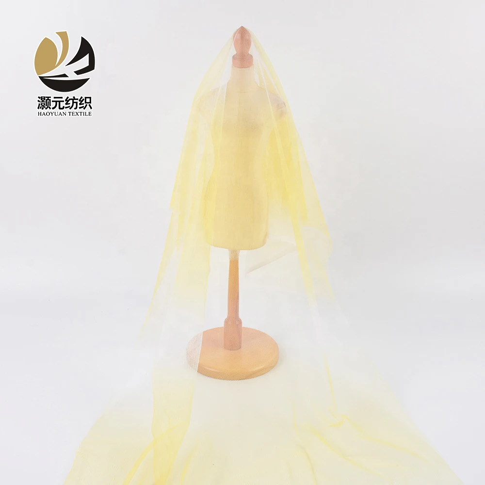 High quality Yellow gradient color polyester mosquito netting mesh fabric for children garments