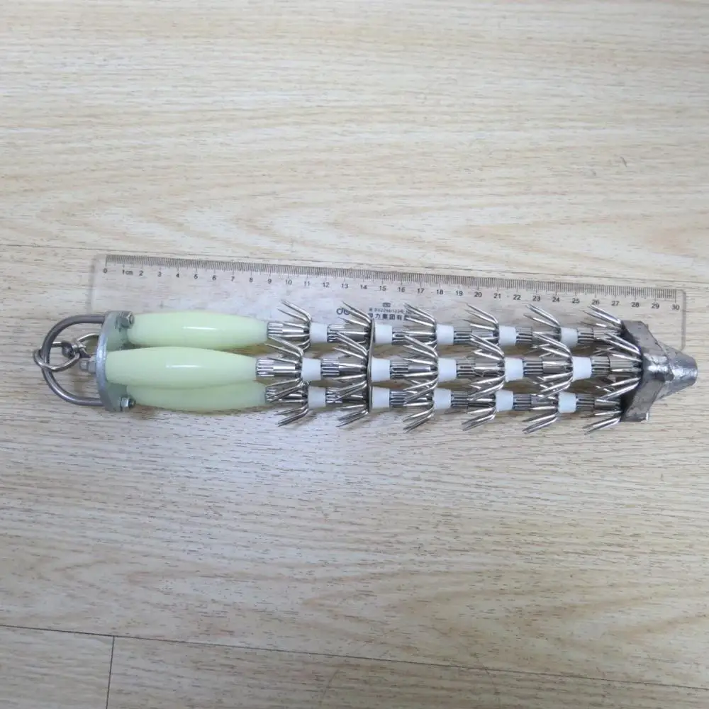 
three line fishing stainless steel big squid hooks 