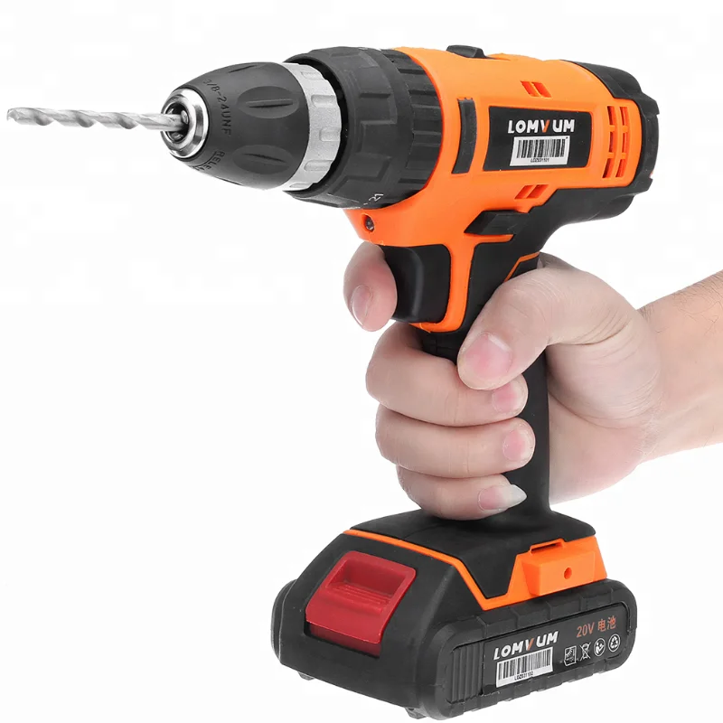 
LOMVUM 12V 18V 24V Trigger Switch Power Tools Cordless Drill Machine with Drill Bit 