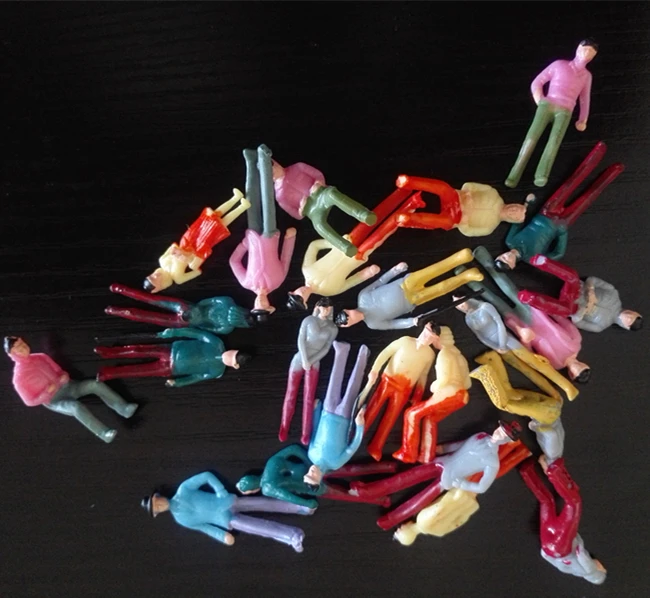 1:75 1:100 1:150 1:200 1:300 scales miniature color painted model human figures for architecture model and train model