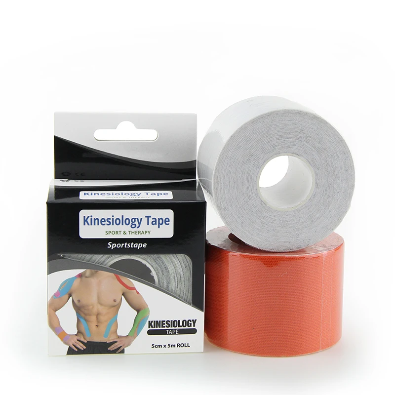 5 см x 5 м 2 дюйма x 16,4 фута кожаная дышащая профессиональная высокоэластичная медицинская спортивная лента для мышечных мышц кинезиологическая лента