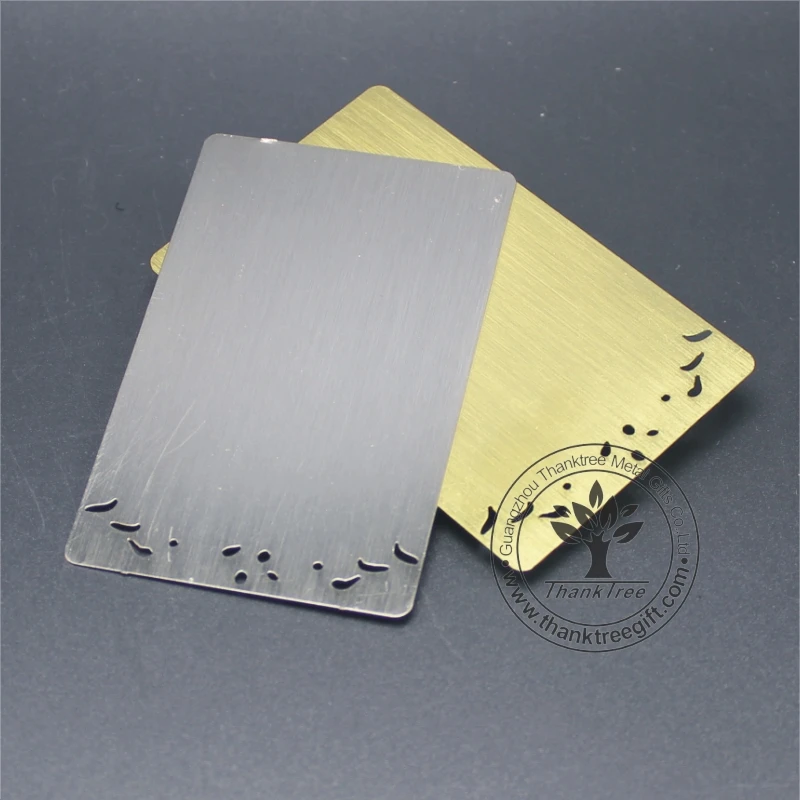 
manufacture wholesale brushed surface stainless steel and brass metal blank card business card 