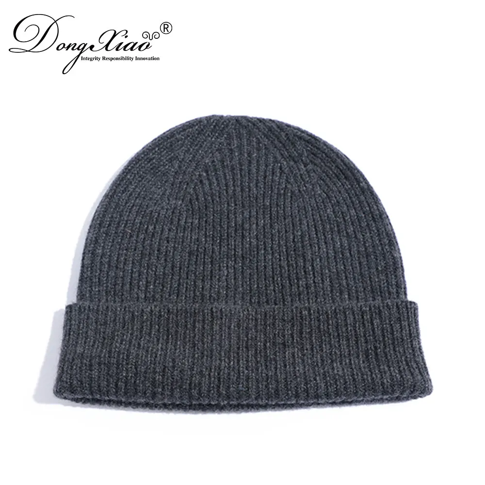 Hot sale custom cashmere warm soft knitted kids or adults hat beanie Fold up Cashmere hat for winter