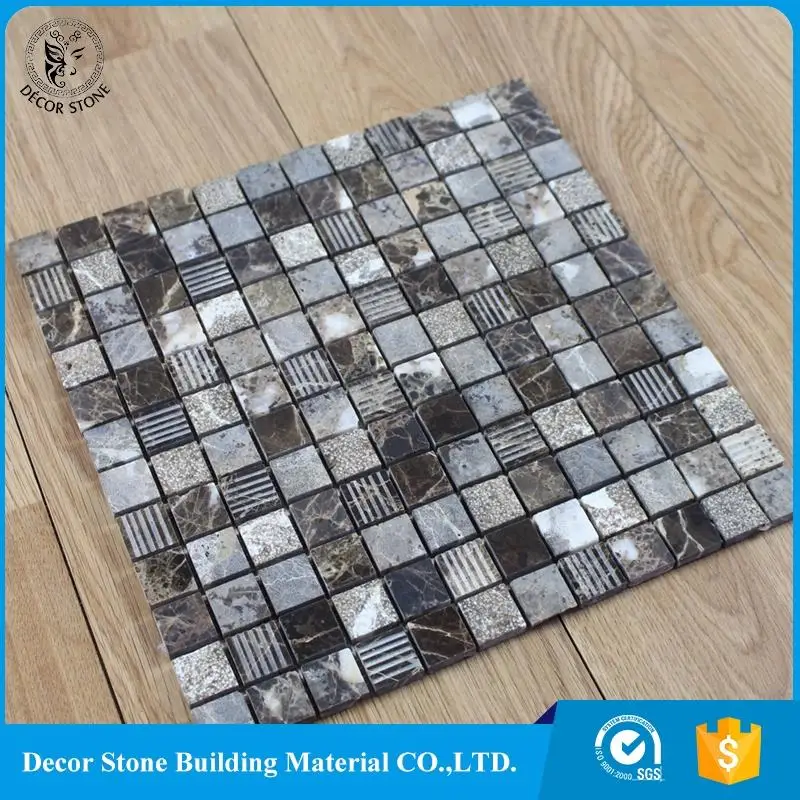 Factory price dark emperador brown marble mosaic tile of China National Standard
