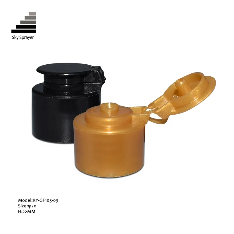 Customized 22mm gold abs plastic flip bottle cap