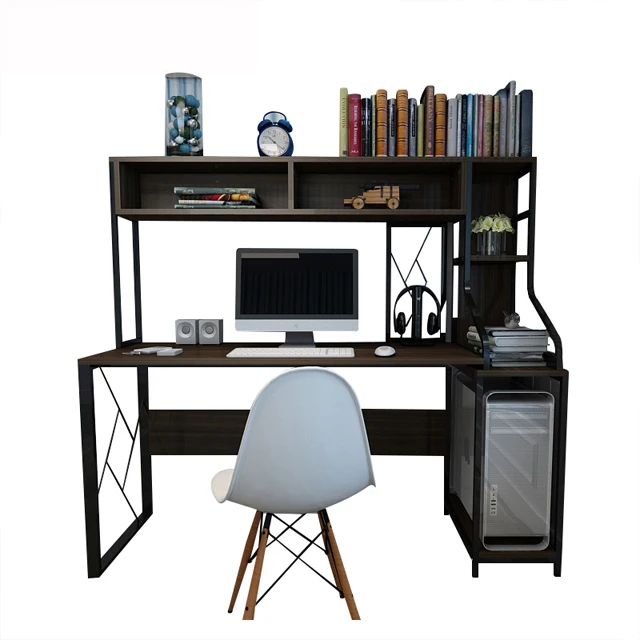 
Modern Design Computer Desk with Bookshelf Writing Desk for Home Office Working Table with Bookshelf Storage 