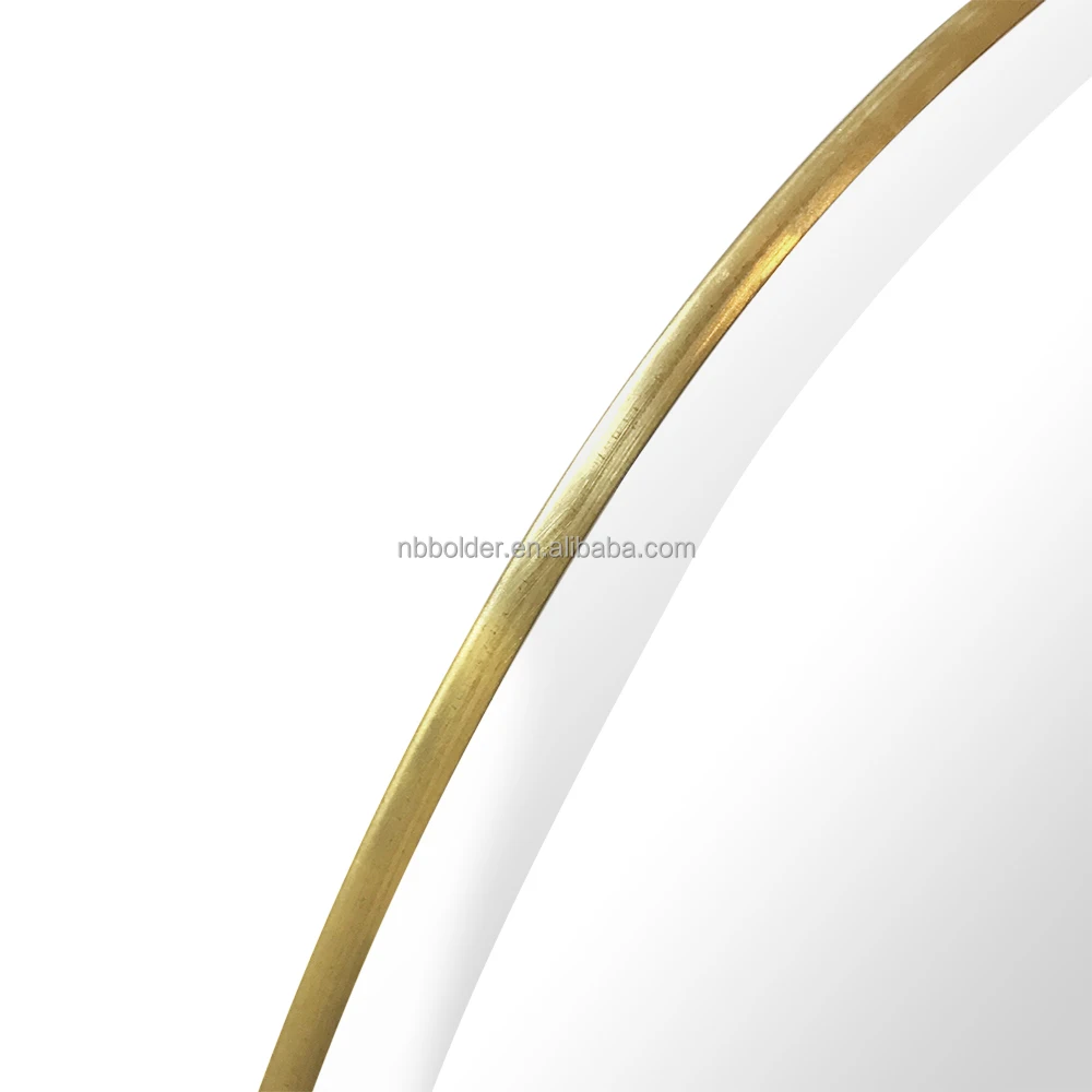 Distressed Vintage Antique Gold Metal Frame Wall Hanging Round Mirror miroir salon