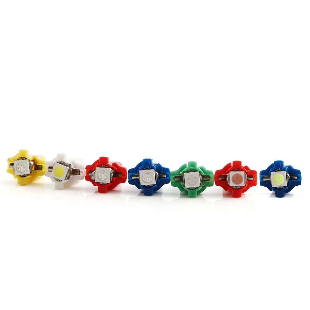 Factory Outlet Car led lights 5050chip 1smd Automotive LED T5 B8.5b base led indicator light wedge colored 12V