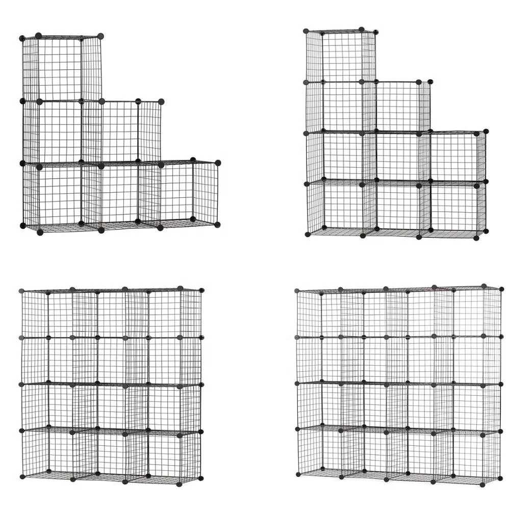 DIY Storage Wire Cubes 20pcs for Closet Toys Books Clothes Pet Cages Metal Modular Cubes Organizer