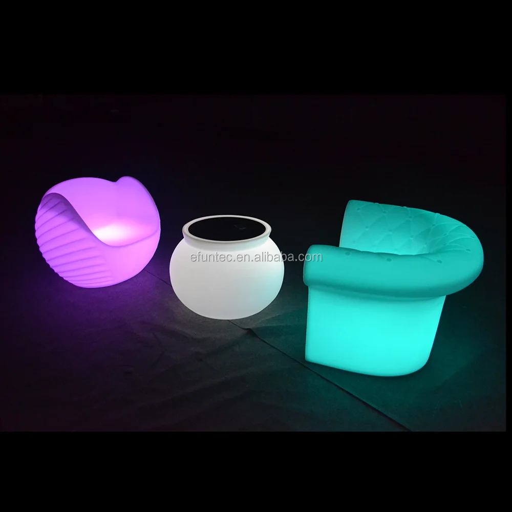 New 2021 Modern Design Bar Furniture 16 Colors Changing Glowing Light Lounge Sofa Illuminated Single Furniture Led Sofa