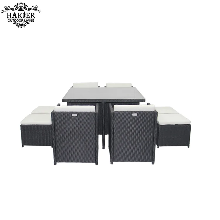 
2019 wicker dining table set Outdoor rattan furniture modern garden wicker desk 