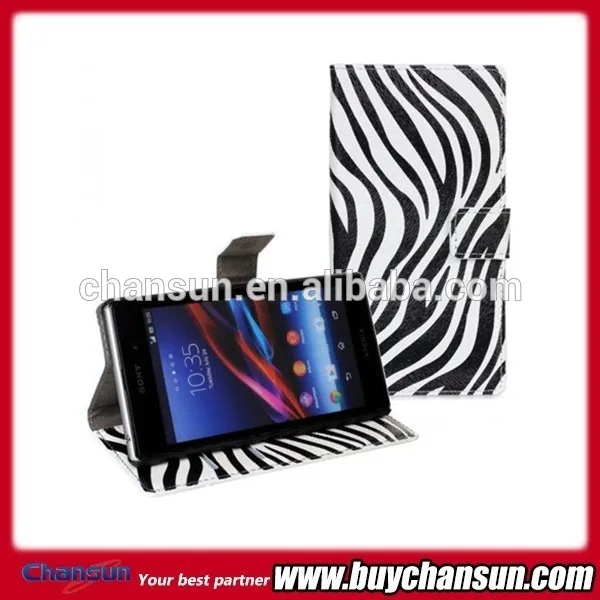мода дизайн zebra печати новый кожаный чехол телефона для sony xperia z1 l39h