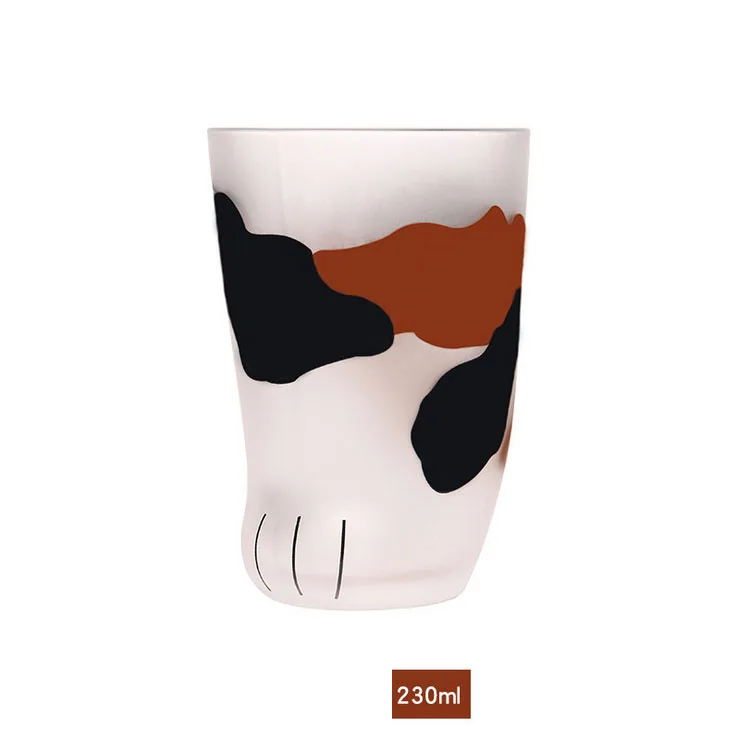 Hot Selling Model Clear Transparent Double Wall Milk Cat Paw Claw Cat Foot Measuring Glass Coffee Cup Glass Mug