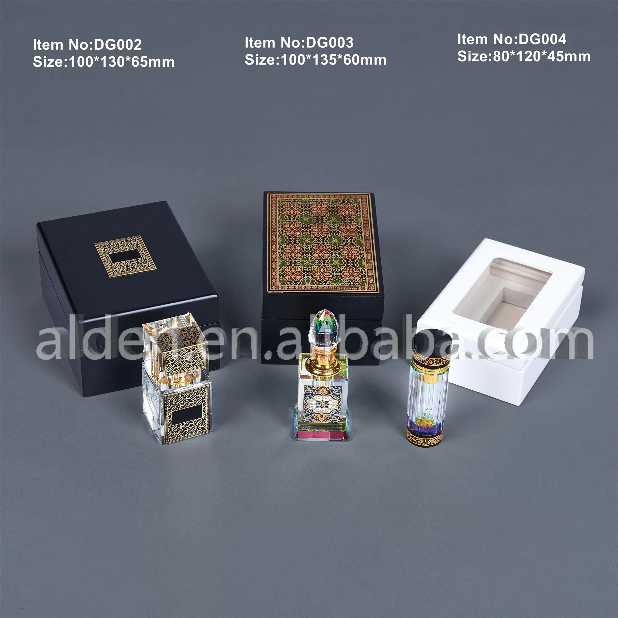 
Empty bottle luxury packaging wooden perfume box arabic MDF box 