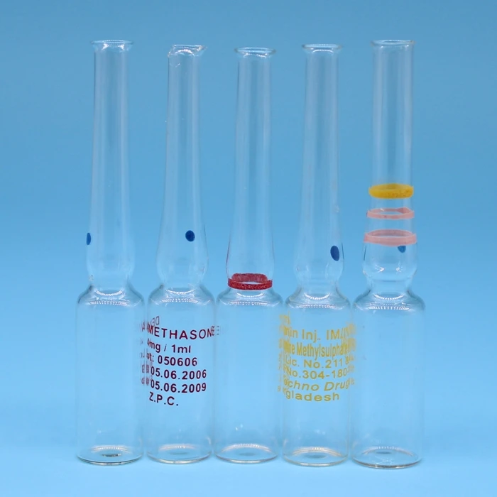 1ml 2ml 3ml 5ml 10ml Vitamin Injection Clear And Amber Glass Ampule Vial Supplier