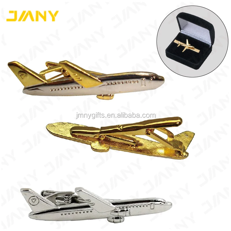 Custom Wholesale Airplane Badge Pin Airplane Tie Clip