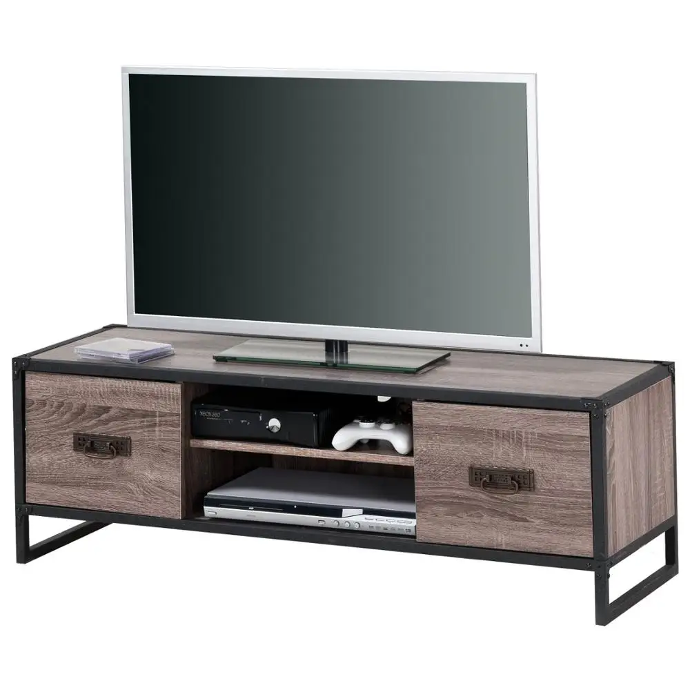 
Wooden TV Stand Furniture Adjustable Modern Entertainment Center Media Stand With Open Storage Shelves For Living Room 