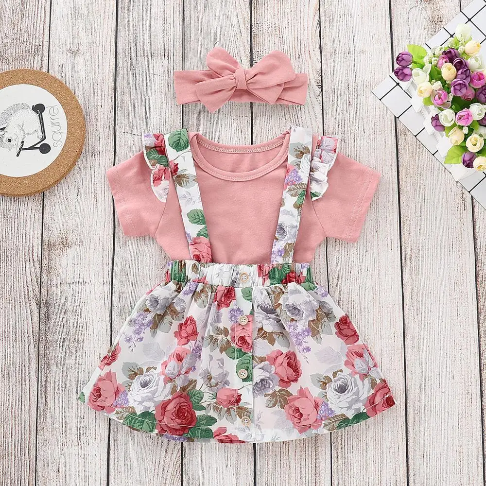 
2019 Amazon Hot Sale 100% Cotton Printed Slip Dresses Girl Rompers and Baby Jumpsuits 