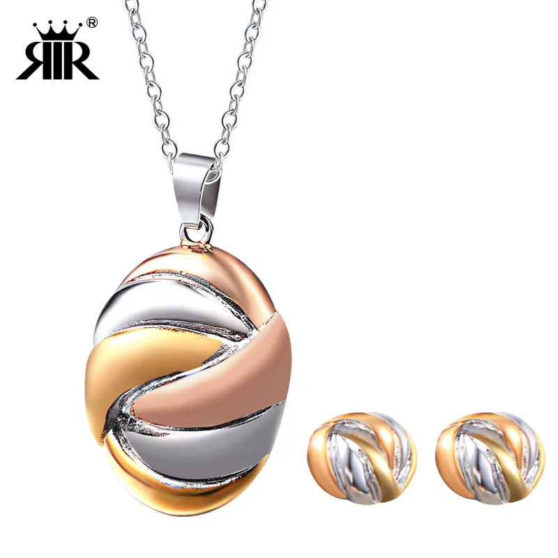 Lady Cheap Yiwu Jewellery Free Shipping Geometric Gold Necklace Earring Jewellery No Fade Necklace Bijoux