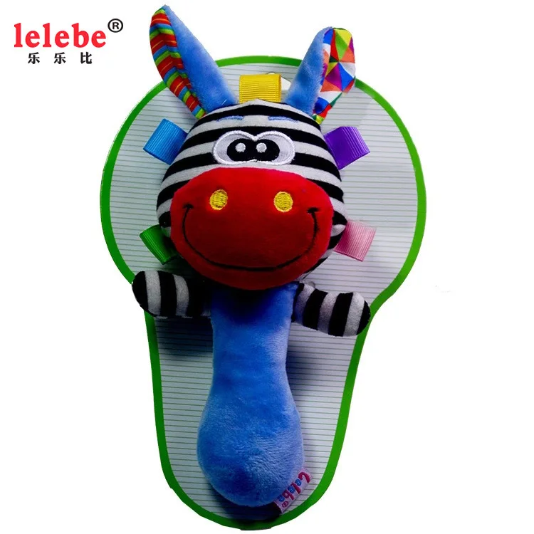 
baby toys suppliers custom made factory price wholesale manufacturer plush toys lion Hand Bells infant Rattles toys 