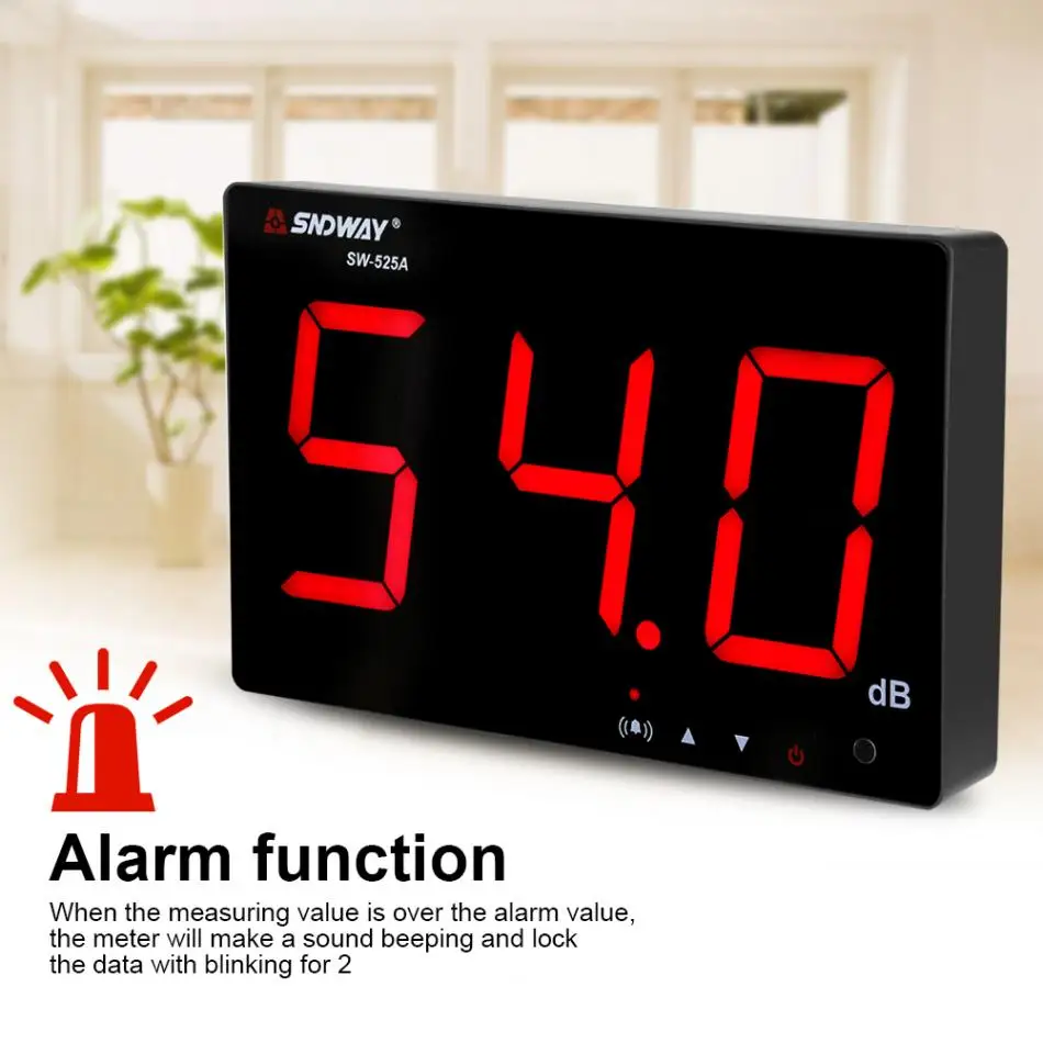 
SNDWAY Digital Sound Level Meter 30 to 130db large LCD Wall Hanging Type Decibel Noise Meter 