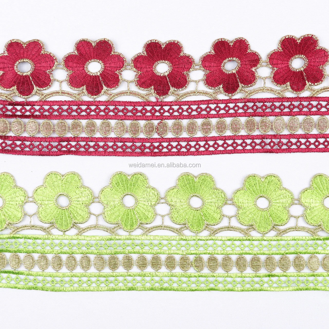 
Elegant High Grade Embroidery Lace Trim Ribbon Border factory cheap lace for Garment Decoration 